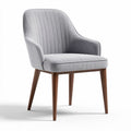 Upholstered accent chair in gray fabric with walnut wood legs 60 x 60 x 85cm