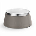 Ceramic and silicone pet food bowl with stainless steel rim 20 x 20 x 10cm