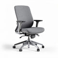 Ergonomic office chair with adjustable arms gray fabric seat 60 x 60 x 100cm