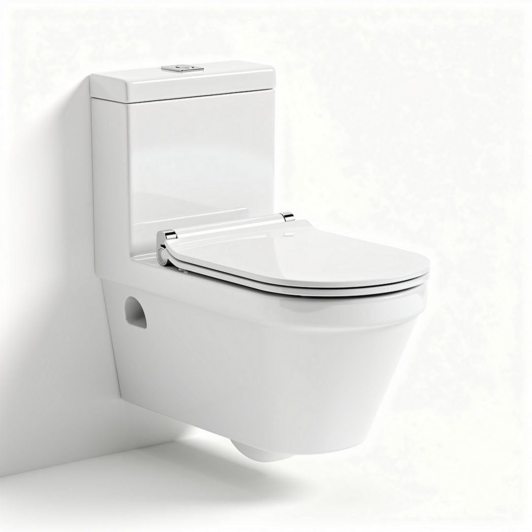Wall-mounted toilet with soft-close seat and ergonomic design white color 70 x 36 x 40cm