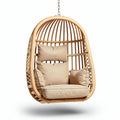 Hanging rattan chair with cushions for indoor and outdoor use 80 x 60 x 100cm