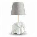 Elephant shaped table lamp with gray fabric shade and ceramic base 30 x 20 x 50cm